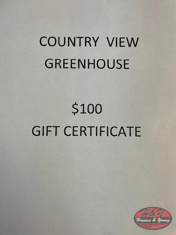 Country View Greenhouse $100 Gift Certificate