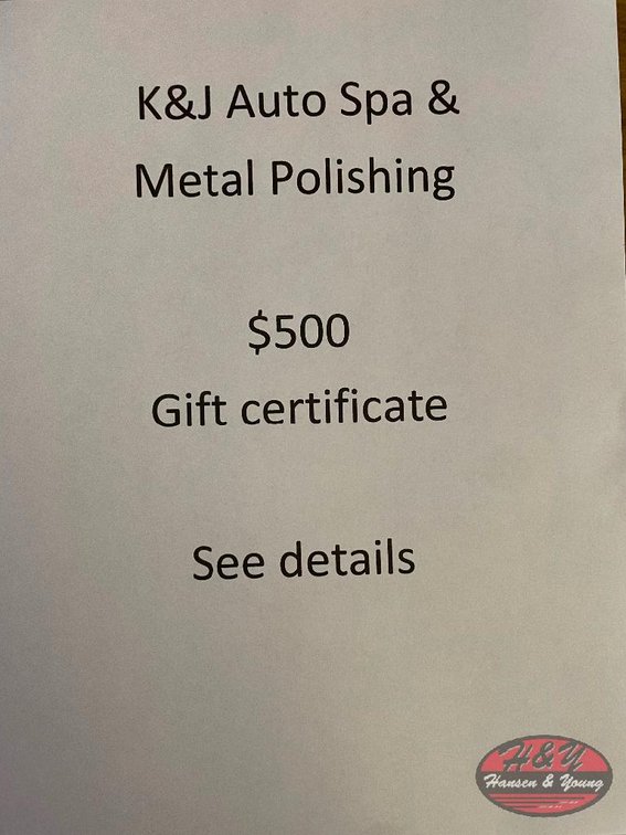 K&J Auto Spa & Metal Polishing $500 Gift Certificate