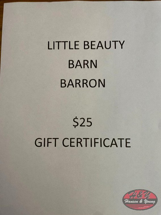 Little Beauty Barn Barron $25 Gift Certificate