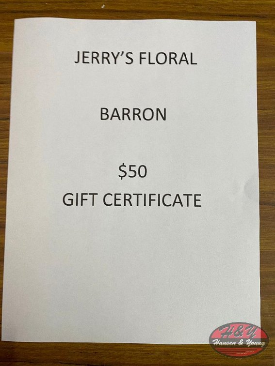 Jerry's Floral Barron, WI $50 Gift Certificate