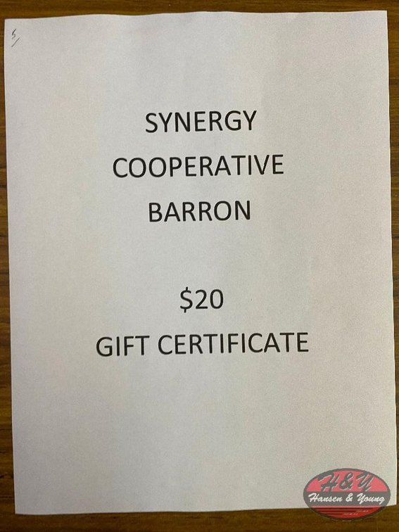 Synergy Coop - Barron, WI $20 Gift Certificate
