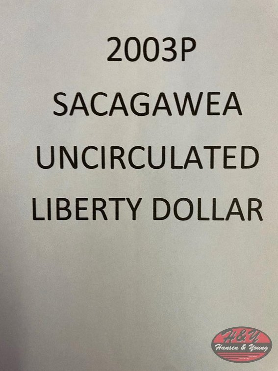 2003P Sacagawea Uncirculated Liberty Dollar