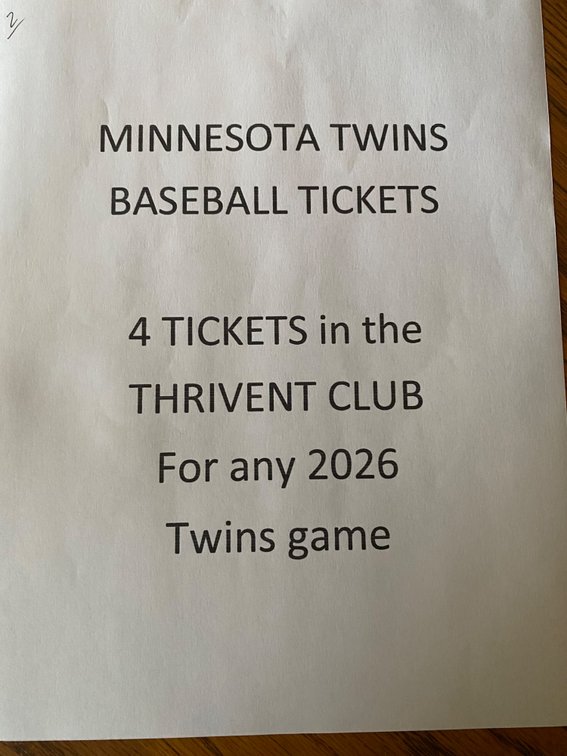 Minnesota Twins Baseball Tickets - 4 Tickets in the Thrivent Club - For any 2026 Twins Game