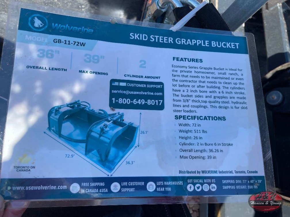 Skidsteer Grapple Bucket
