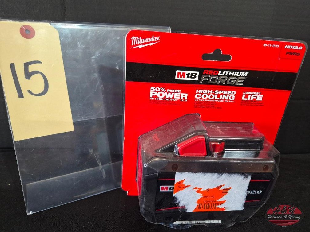 Brand New Milwaukee M18 Red Lithium Forge HD12.0 A.h Battery Model # 48-11-1813