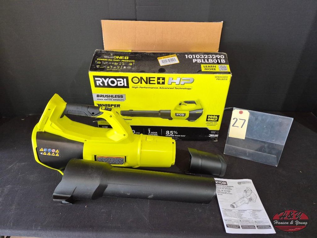 New Open Box Ryobi One+ HP 18V Brushless Cordless 130 MPH 510 CFM Leaf Blower (Tool Only) Model # PBLLB01B