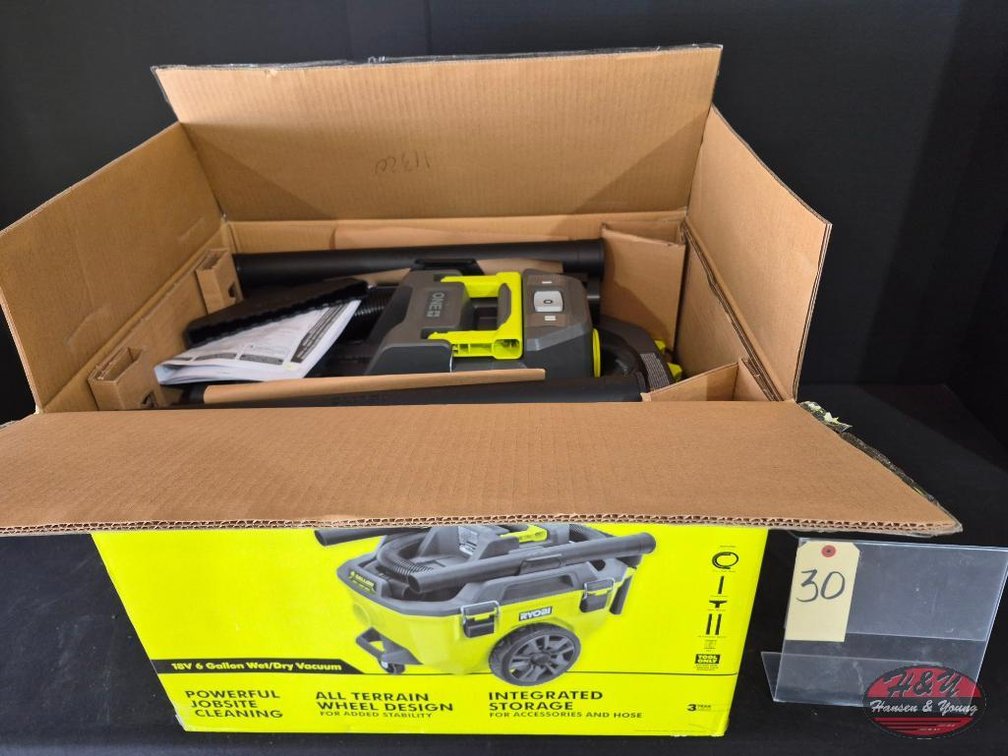 New Open Box Ryobi One+ 18V 6 Gal. Wet Dry Vacuum (Tool Only) Model # PCL735B
