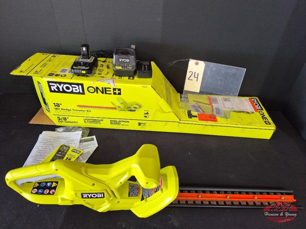 New Open Box Ryobi 18v 18" Cordless Hedge Trimmer Kit