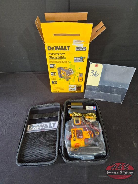 New DEWALT 150 ft. Green Cross Line and 5-Spot Laser Level with 45-Watt USB-C Charger Model # DCLE14251G