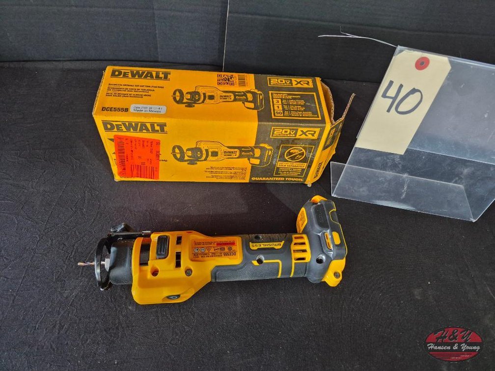 Used DEWALT XR 20V Lithium-Ion Cordless Rotary Drywall Cut-Out Tool (Tool Only) Model # DCE555B