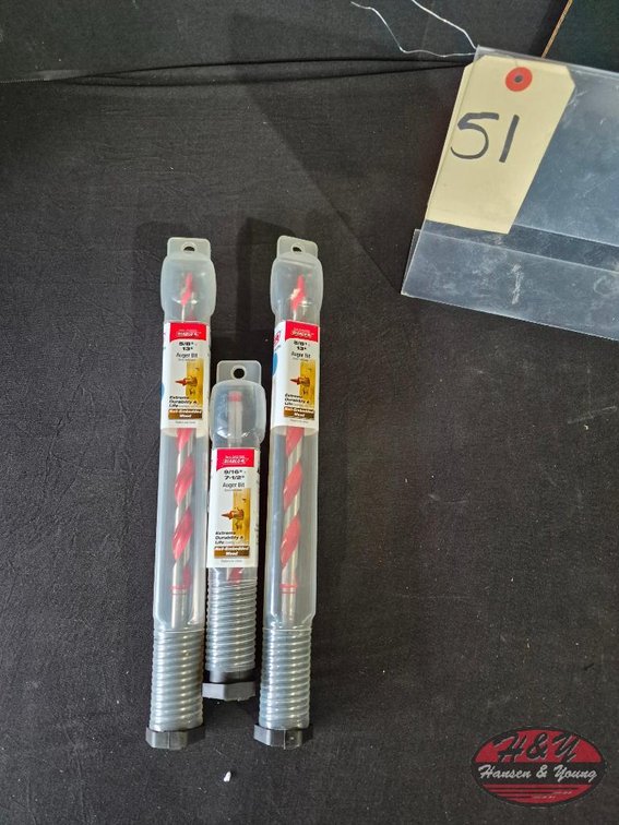 New DIABLO 5/8 in. x 13 in. High Carbon Steel Auger Drill Bit for Wood and Nail-Embedded Wood x 2 Model # DAG2050 and New DIABLO 9/16 in. x 7-1/2 in. High Carbon Steel Auger Bit Model # DAG1060