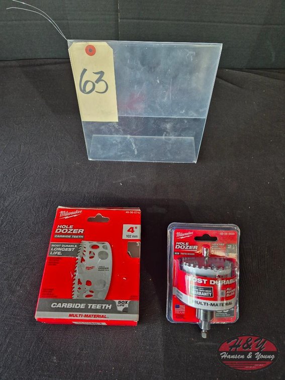 Brand New Milwaukee 4 in. Hole Dozer Carbide Hole Saw Model # 49-56-0742 and Brand New Milwaukee2-1/2 in. Hole Dozer Bi-Metal Hole Saw with 3/8 in. Arbor & Pilot Bit Model # 49-56-9669