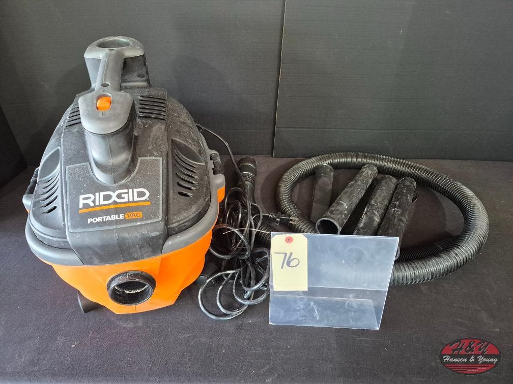 Used RIDGID 4 Gal. 5.0 Peak HP Portable Shop Vacuum Wet Dry Vac with Fine Dust Filter, Locking Hose and Attachments Model # WD4070