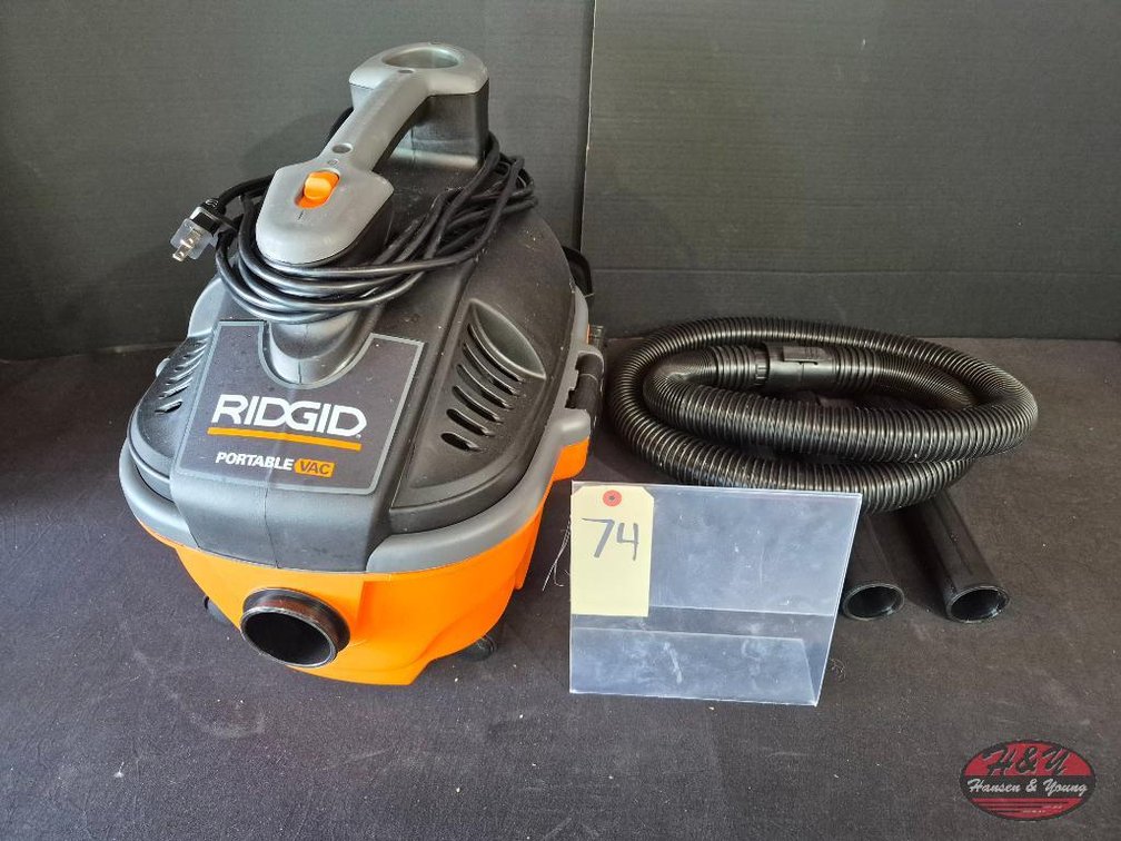 New Open Box RIDGID 4 Gal. 5.0 Peak HP Portable Shop Vacuum Wet Dry Vac with Fine Dust Filter, Locking Hose and Attachments Model # WD4070