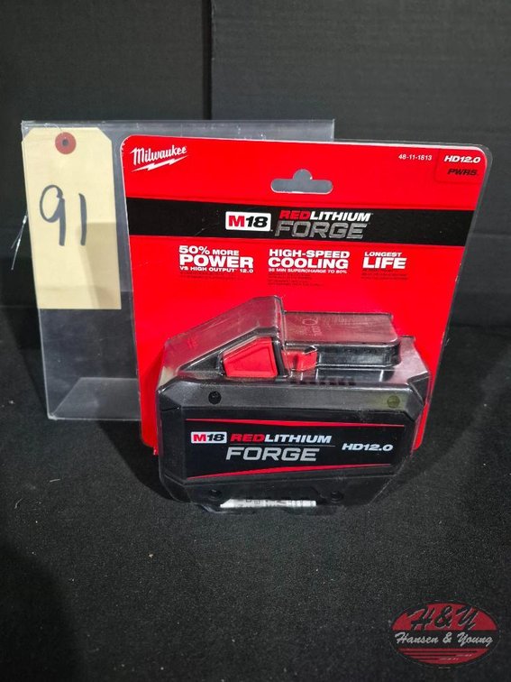Brand New Milwaukee M18 Red Lithium Forge HD12.0 A.h Battery Model # 48-11-1813