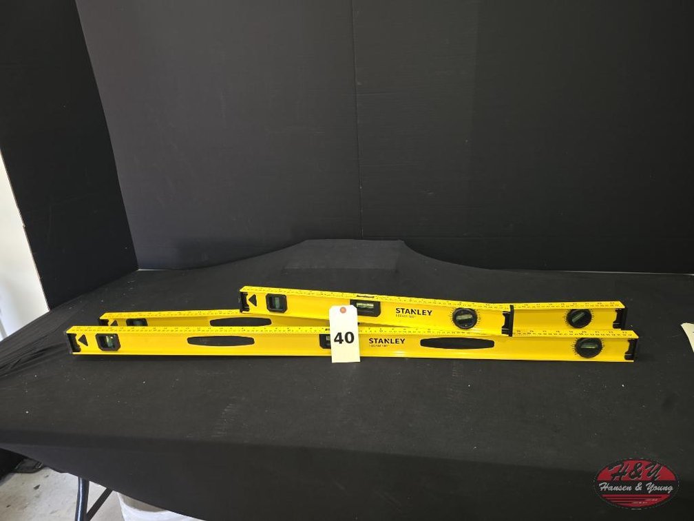 (3) NEW Stanley Aluminum I-Beam Levels 48/24 in.