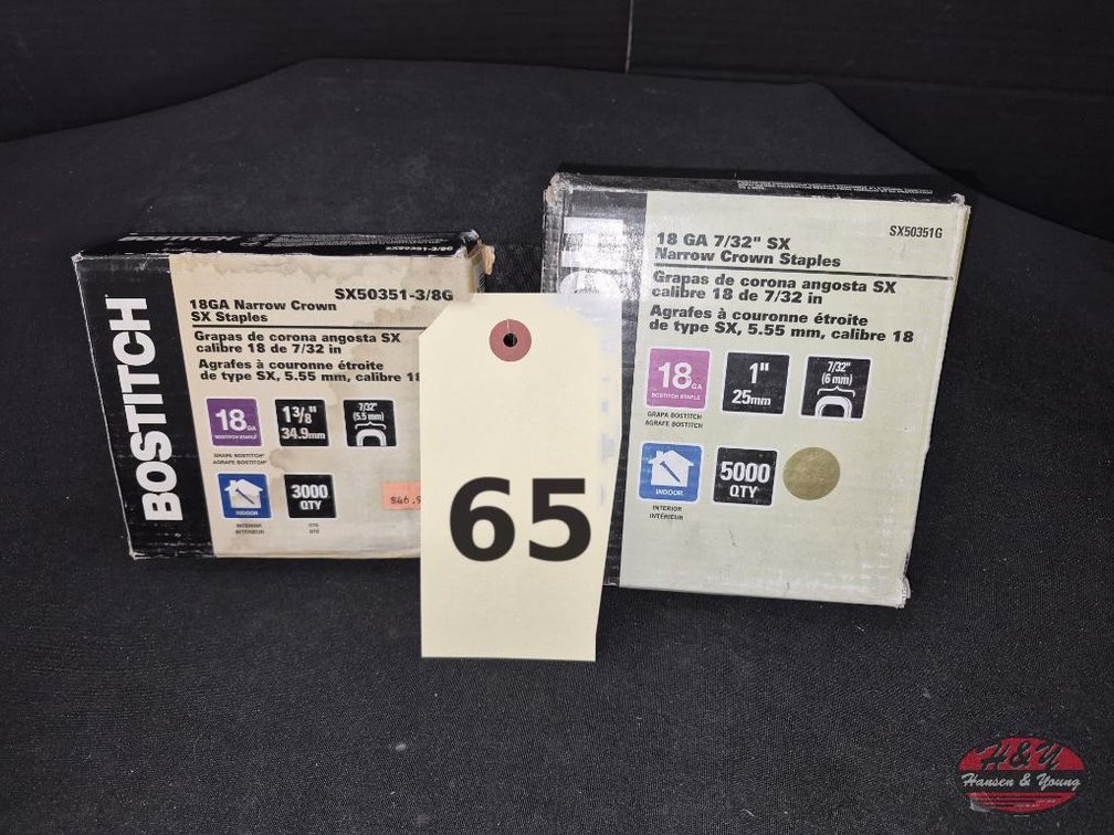 (2) NEW Bostitch 18 Ga Narrow Crown Staples
