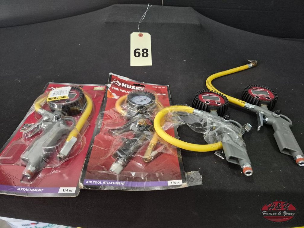 (4) Husky Tire Inflation Guns with Gauges