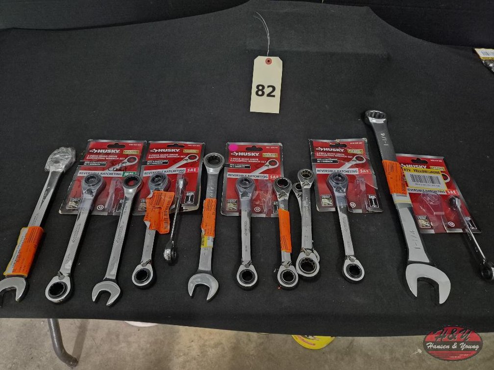 Husky SAE & Metric Ratcheting Wrenches Lot