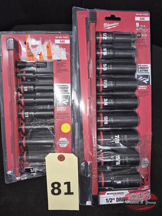 (2) NEW Milwaukee SHOCKWAVE SAE Deep Impact Socket Sets