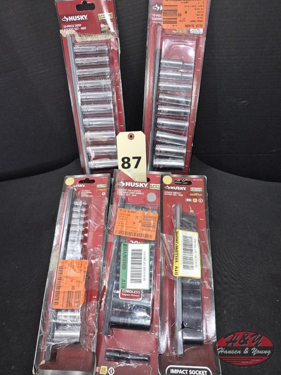 Husky 1/4 & 3/8 in. Drive Socket Sets Lot