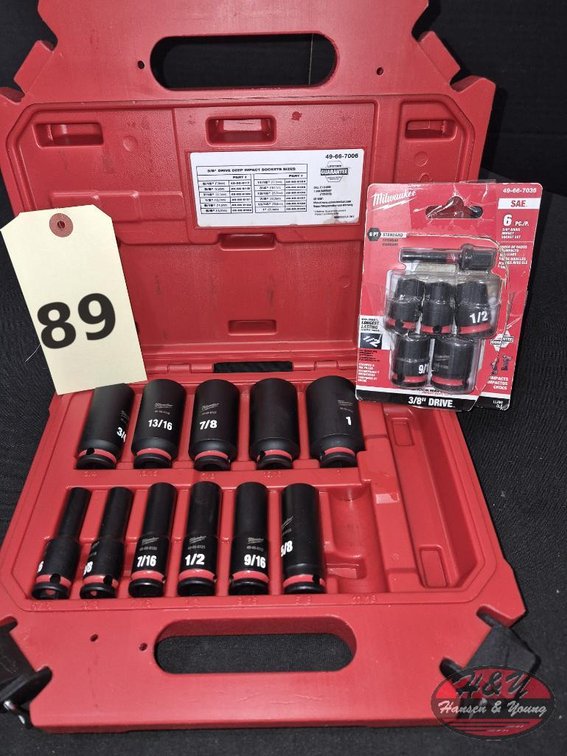 (2) NEW Milwaukee SHOCKWAVE 3/8 in. Impact Socket Sets
