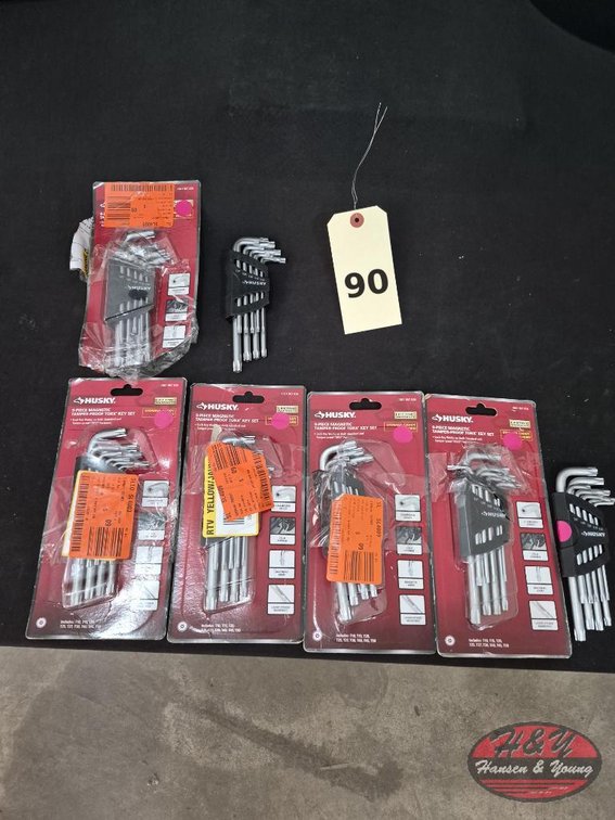(7) NEW Husky Tamperproof TORX L-Key Sets