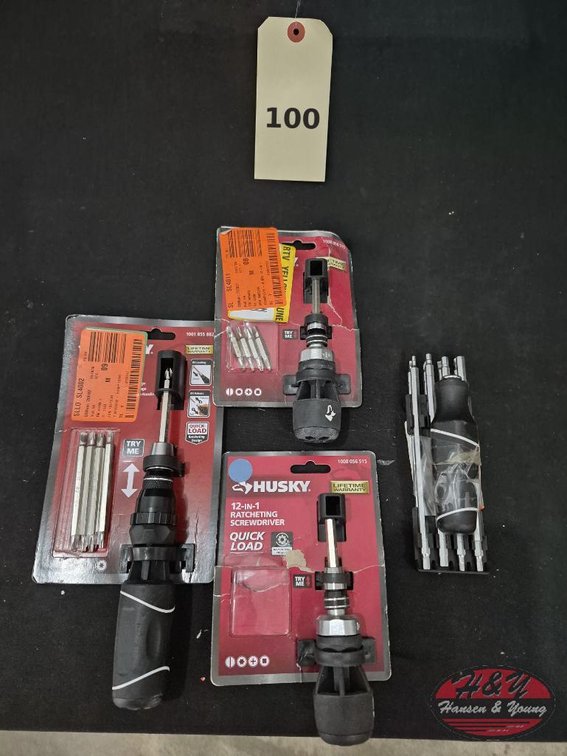 (4) Husky Ratcheting Screwdriver
