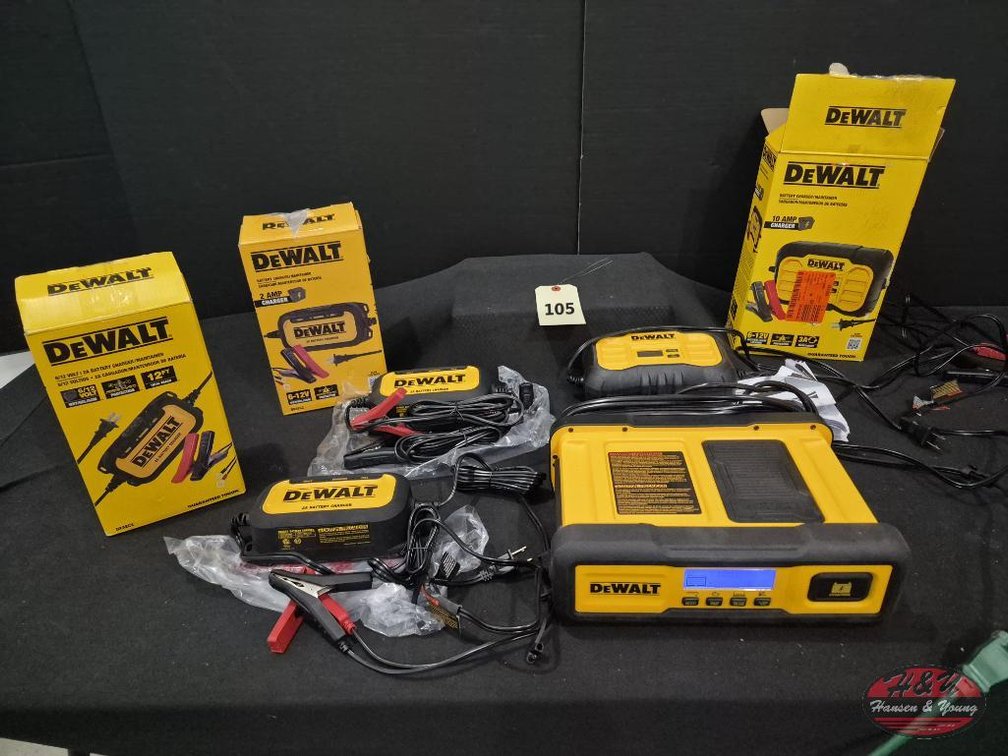 (4) DeWalt Car Battery Chargers & Maintainers