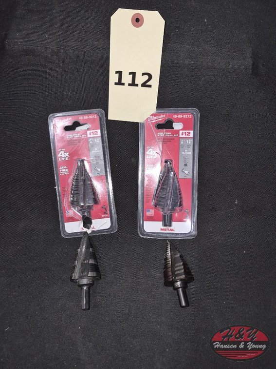 (2) USED Milwaukee #12 Step Drill Bits
