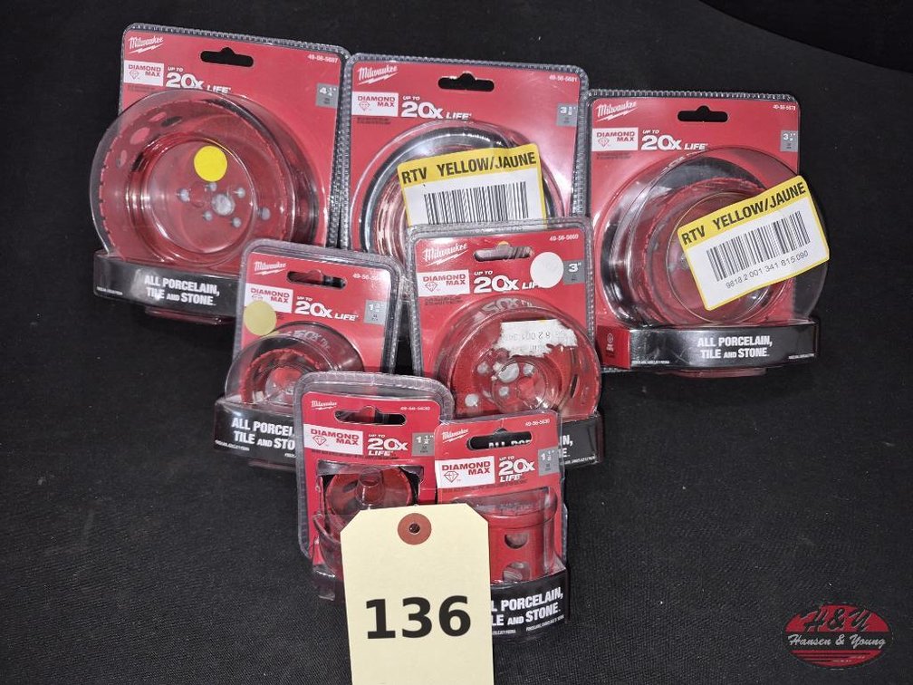 (7) NEW Milwaukee Diamond Tile Hole Saws
