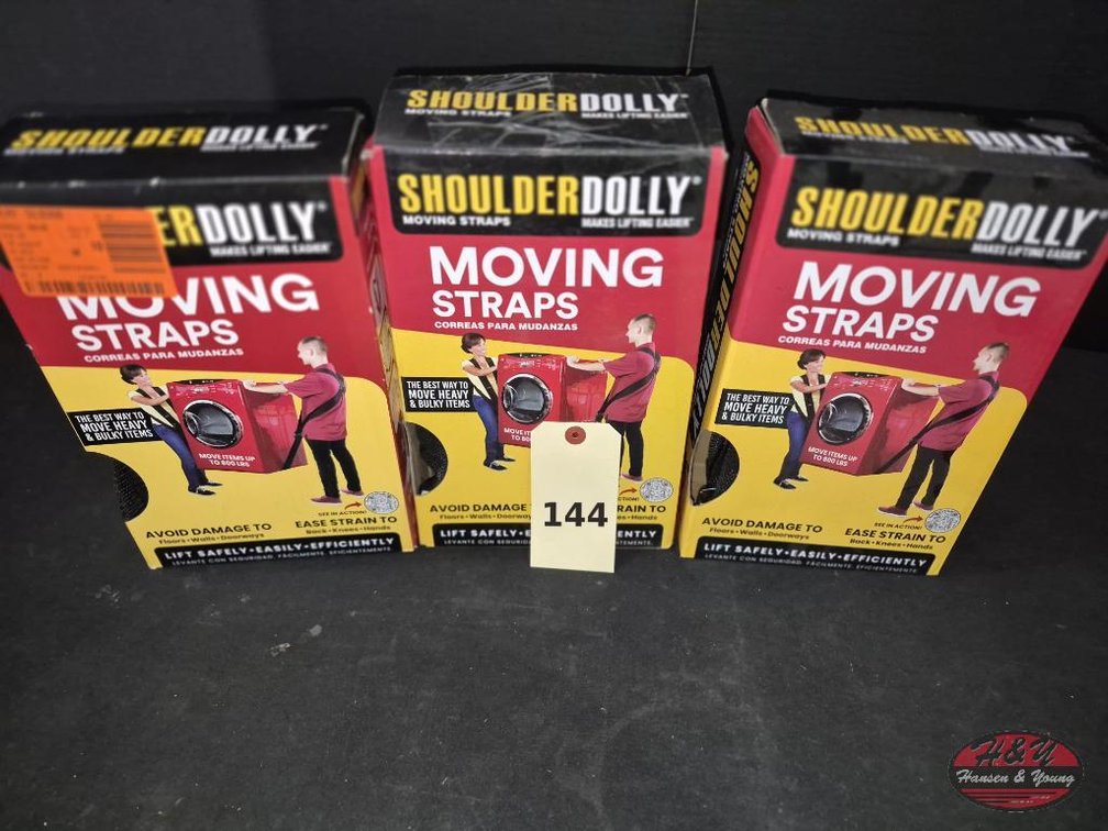 (3) ShoulderDolly Moving Straps 800 lb