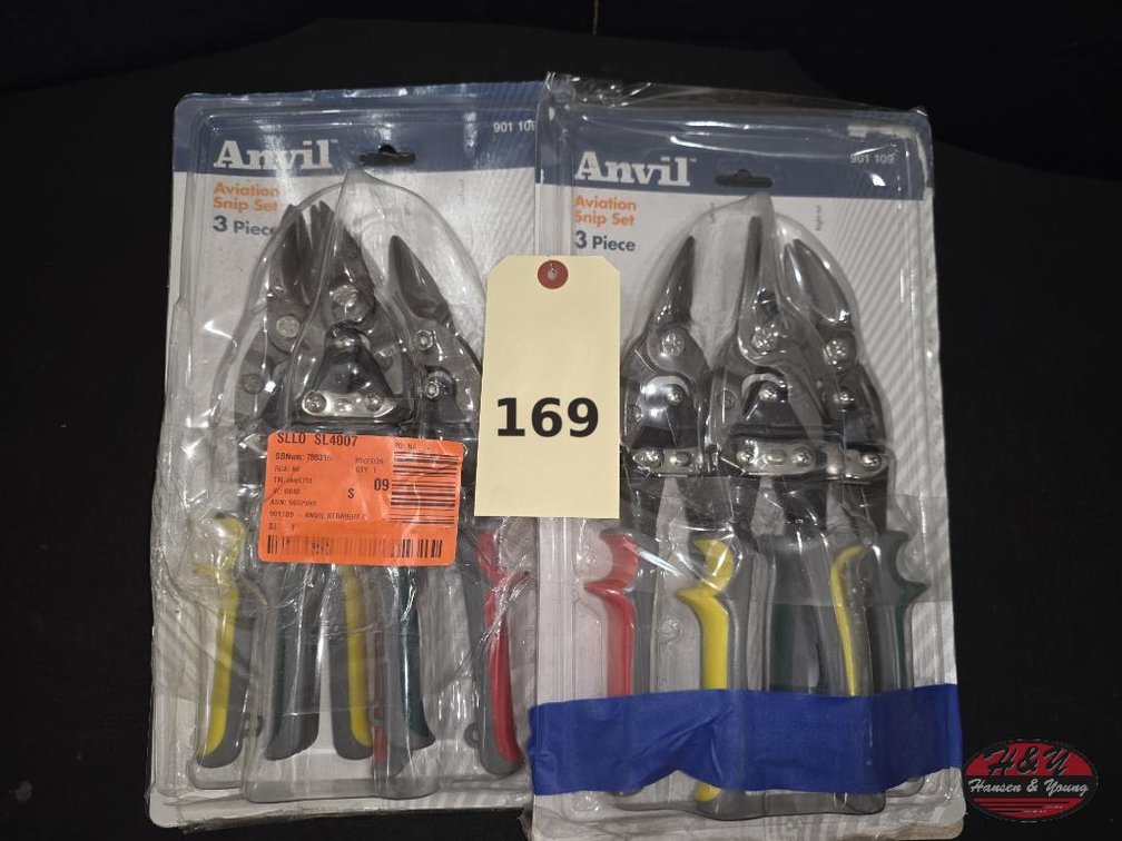(2) NEW Anvil 3-Piece Aviation Snip Sets