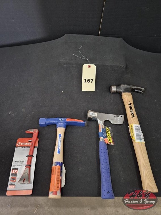 (4) NEW Estwing Hammers + Pry Bar