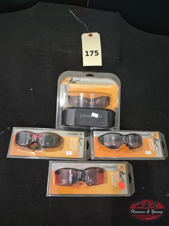 (4) NEW Champion Ballistic Shooting Glasses
