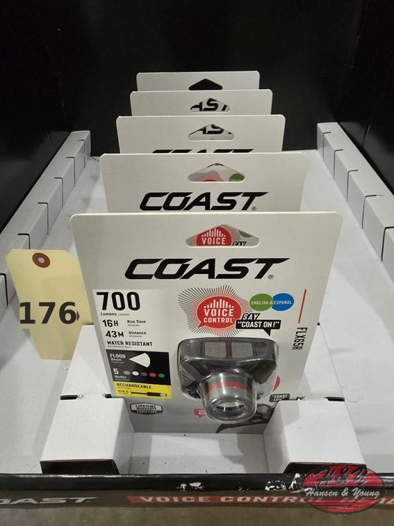 (5) NEW Coast FLX65R Rechargeable LED Headlamps