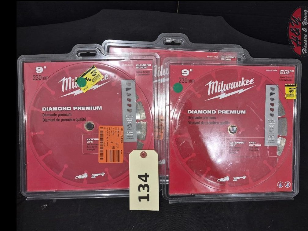 (3) NEW Milwaukee 9 in. DIAMOND MAX Blades