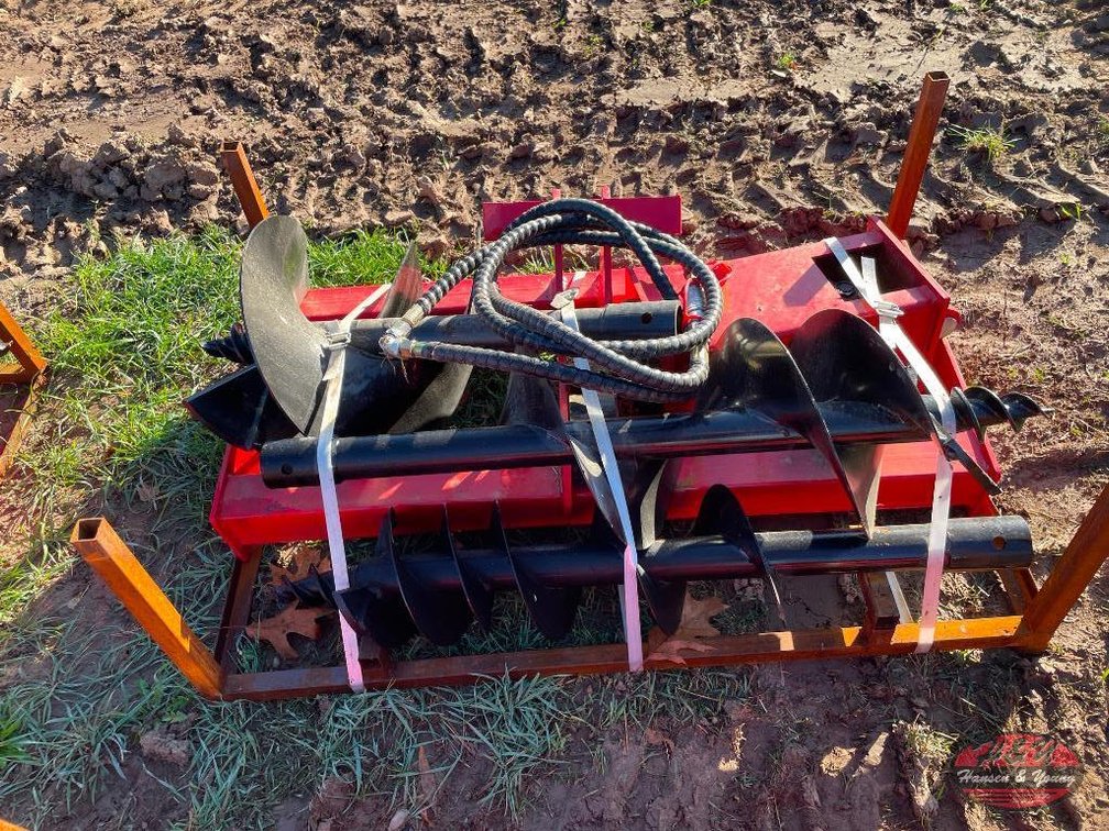 Skidsteer Loader Auger & Extra Rod - 8'' Auger, 12''/16'' Auger Rod
