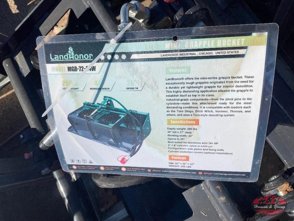 Mini Skidsteer Grapple Bucket - To Fit MINI Skidsteer Loader