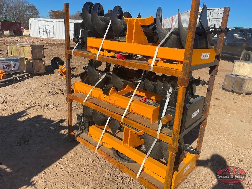 (1) Skidsteer Loader Auger & Extra Rod - 8'' Auger w/ 12''/16'' Auger Rod