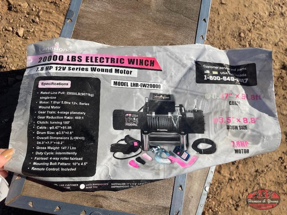 (1) 20,000lbs Electric Winch