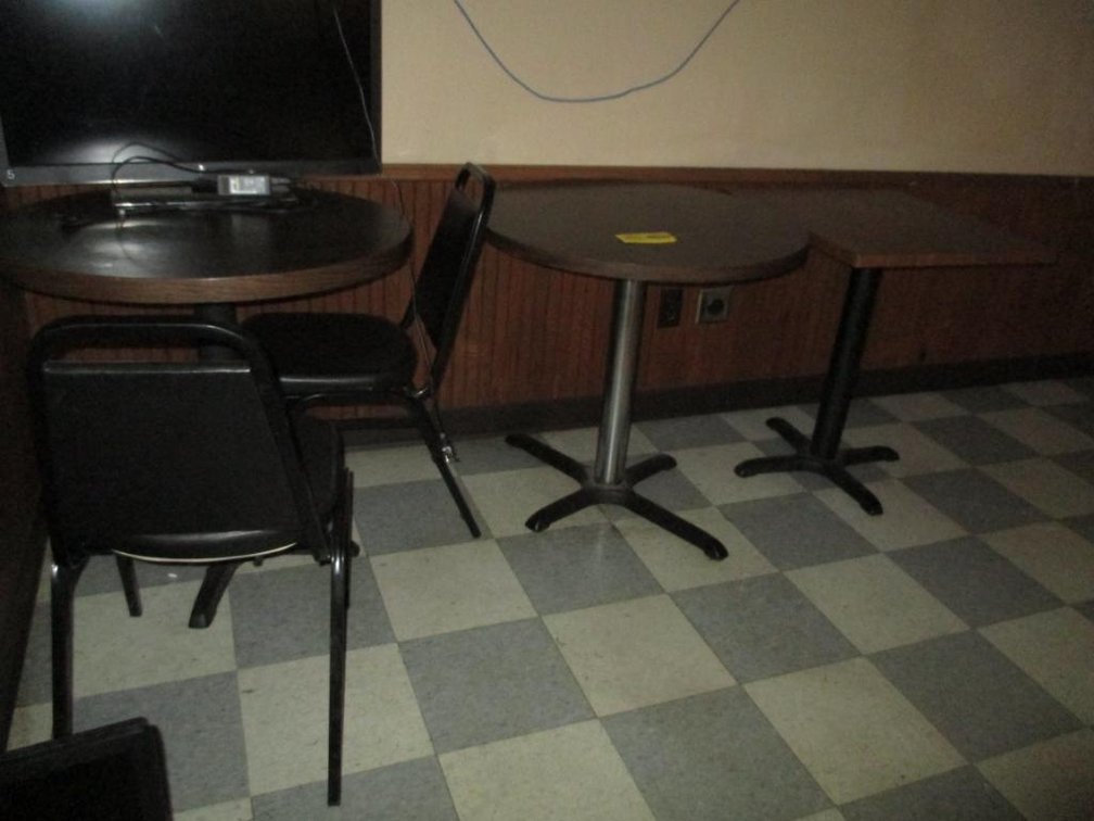(2) Round (1) Square Restaurant Tables w/ (2) Chairs