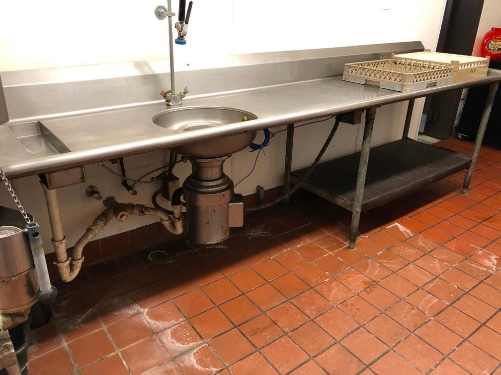 Commercial Stainless Steel Dishwasher Sink - 10.5''x2'6''x3'6''