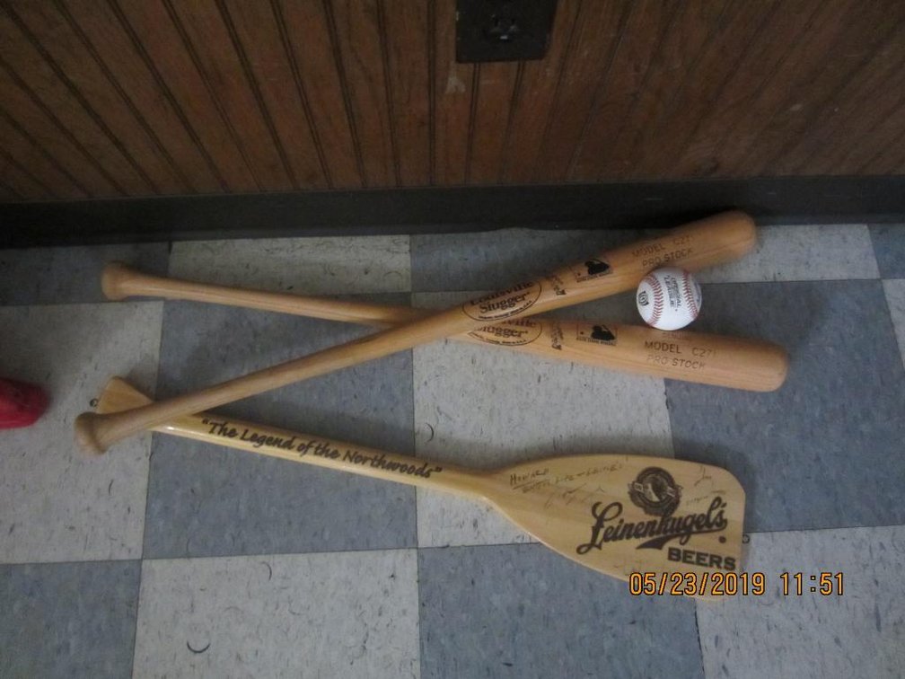 Leinenkugel Wooden Paddle & Louisville Slugger Bats 