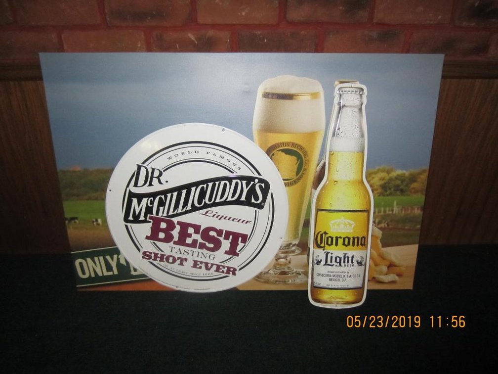 Dr.McGillicuddy's Sign, Corona Light Sign & Spotted Cow Canvas Sign