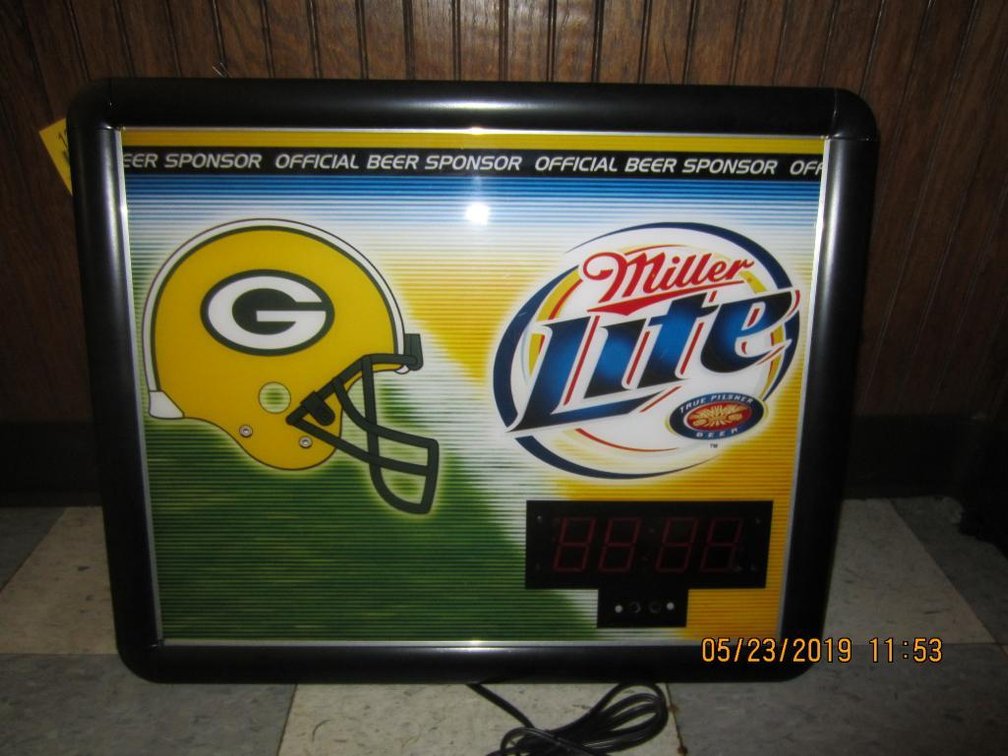 Green Bay Packer/Miller Light Digital Sign