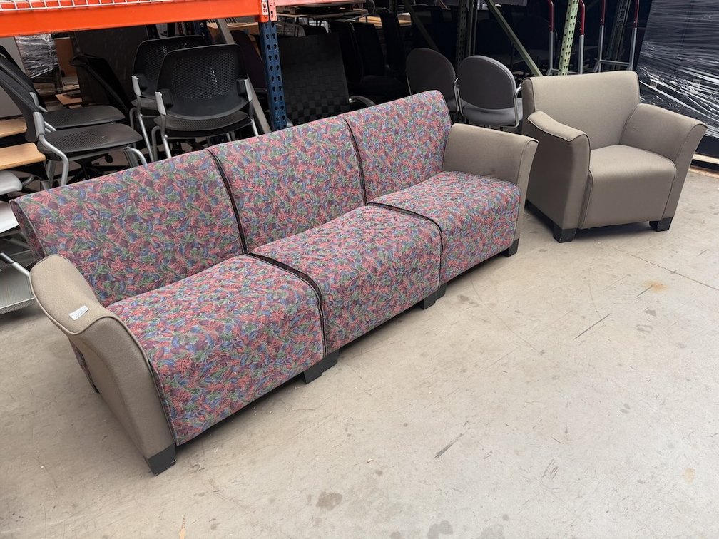 Three Piece Sofa & Matching Arm Chair