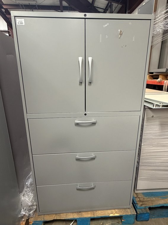 2-Door/3-Drawer Metal Locking Storage Cabinet W/ Key