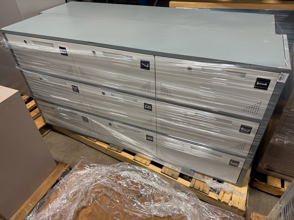 2-Bay Metal Lockers - 9 Lockers Per Bay