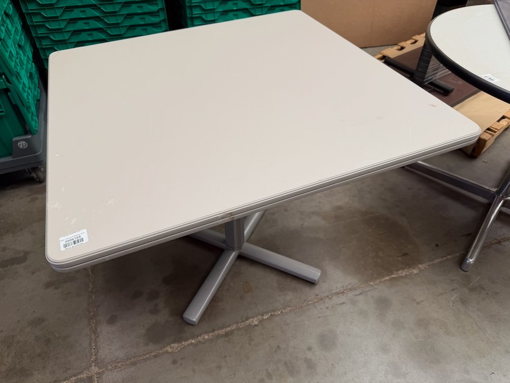 36" Square Table W/ Metal Base